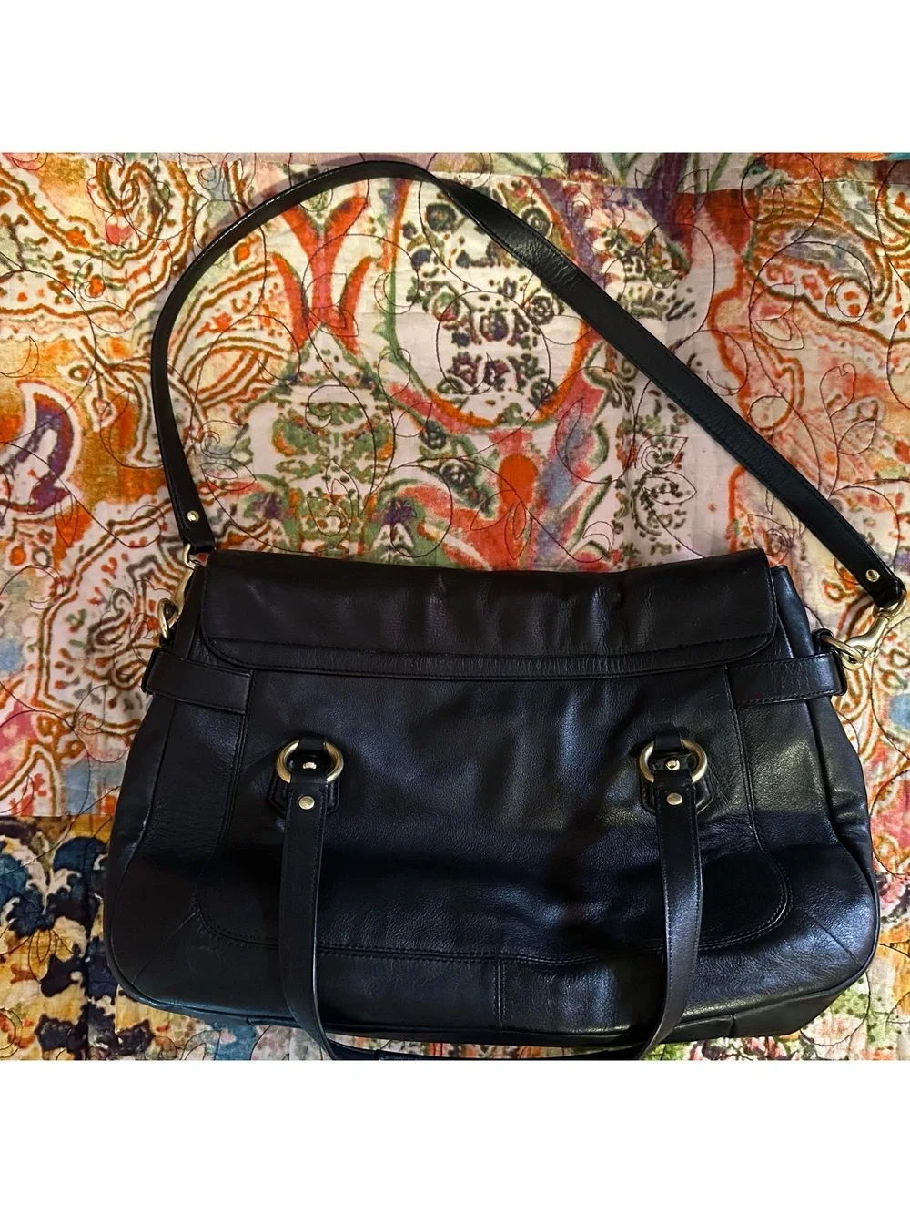 Campbell Leather Eva Flap Messanger Satchel